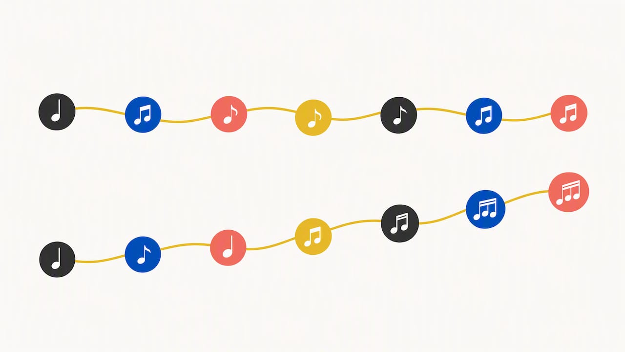 Illustrated arrival and dance playlist energy curves