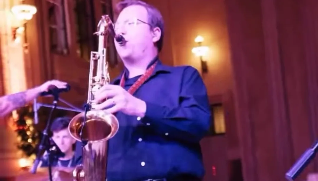 Lost Wax saxophonist performing at the Render + Turner wedding at Union Station Kansas City, Kansas City, MO in 2026